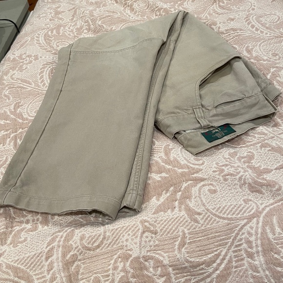 N5-ORVIS Classic Khaki Flat Front Heavy Cotton Canvas Pants - Picture 2 of 16